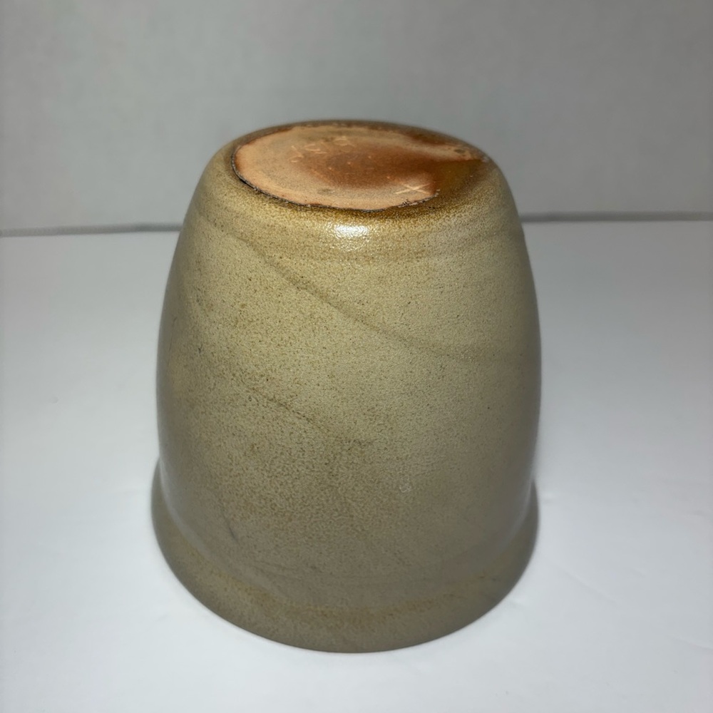 Beaumont Brothers Pottery BBP 1991 Signed Salt Glaze Blue Cream - Picture 7 of 9